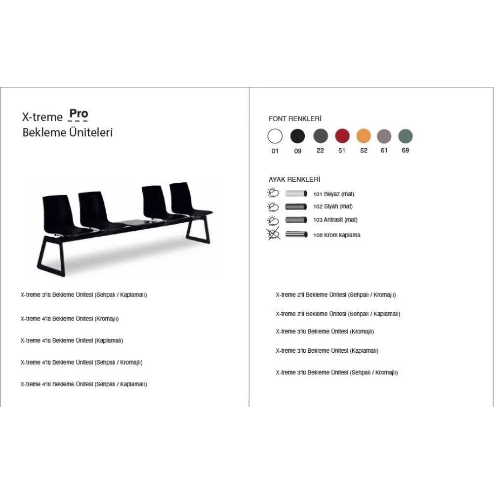 X-treme Pro 2-Piece White-White Waiting Chair PPT1001