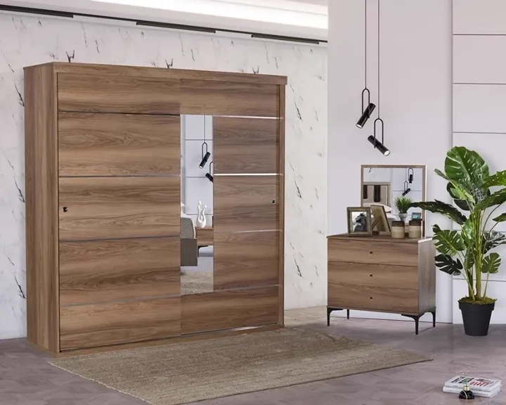 Havana Sliding Bedroom Set Walnut AHR1021