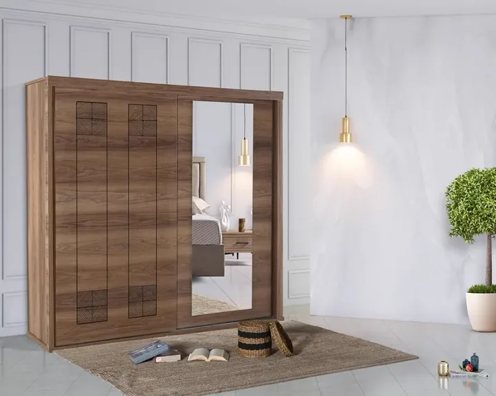 Dubai Sliding Bedroom Set Walnut AHR1019