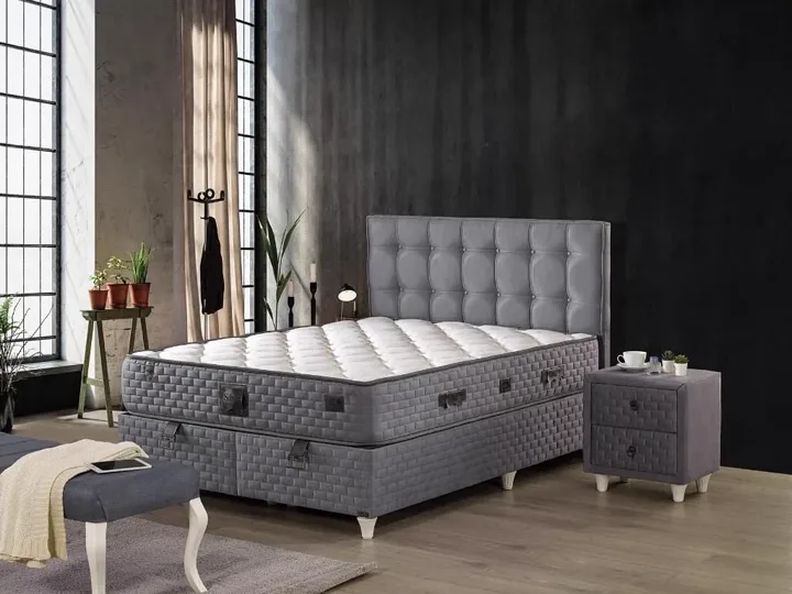 Sleep 140X200 Double Mattress, Divan Base, Headboard Set EY107