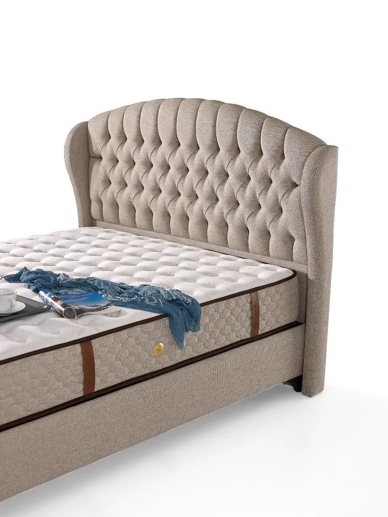MD Merlin 90x190 Single Divan Base and Headboard Set GM1169