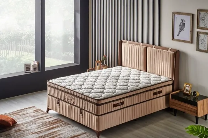 MD Therapy XL 140x200 Double Mattress, Divan Base, Headboard Set CB1313