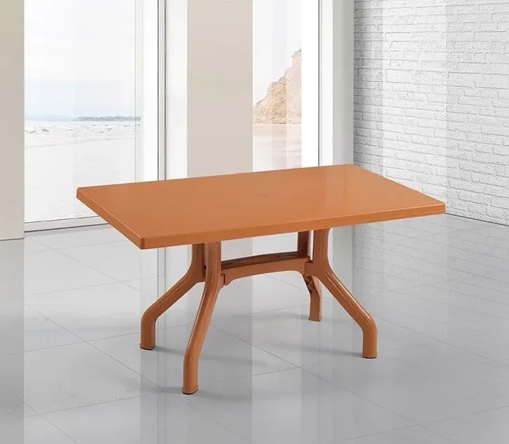 MD 80X140 Fixed-Leg Plastic Table, Teak SHM366B