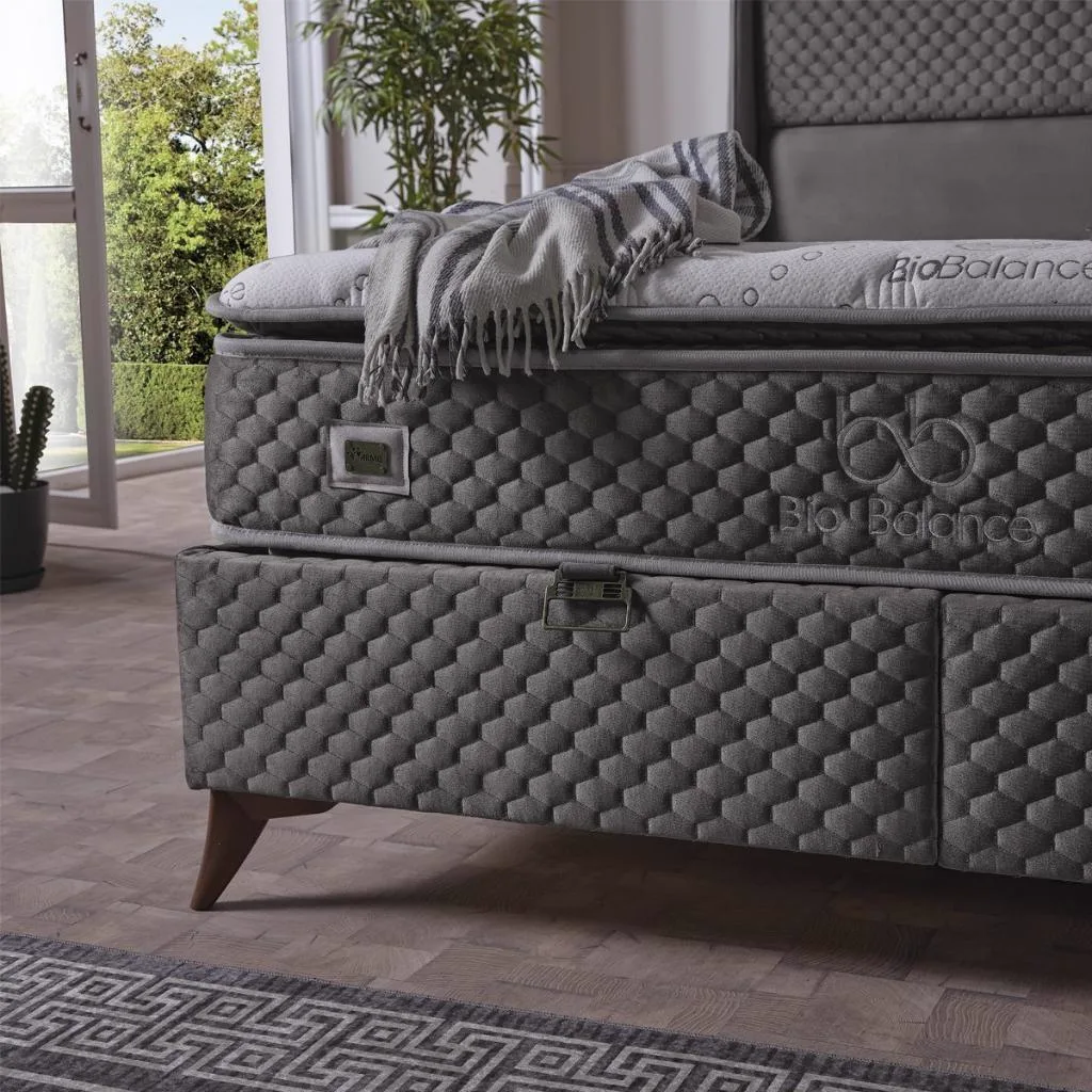 Bio Balance 200x200 Double Mattress, Divan Base & Headboard Set
