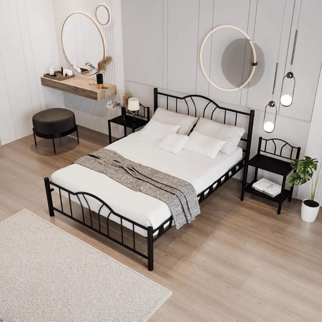 Bella Metal Bedstead 140x200 ARM143 Black