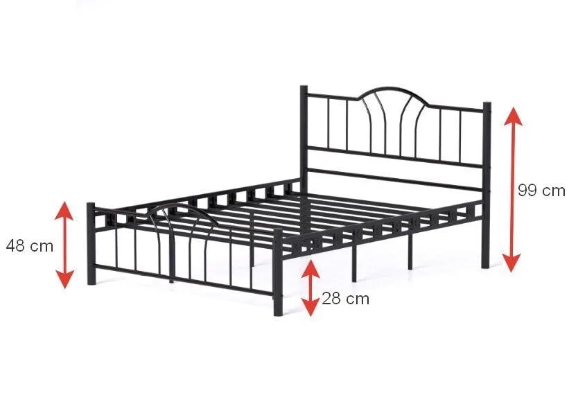 Bella Metal Bedstead 160x200 ARM145 Black