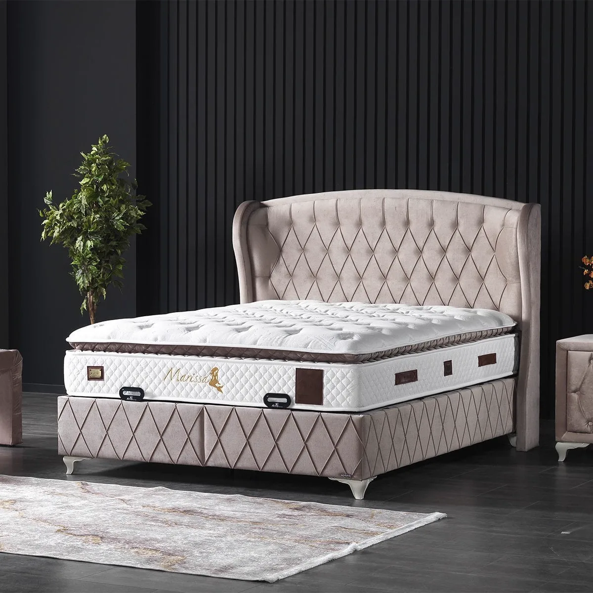 Marissa Mink 120x200 Mattress, Divan Base & Headboard Set