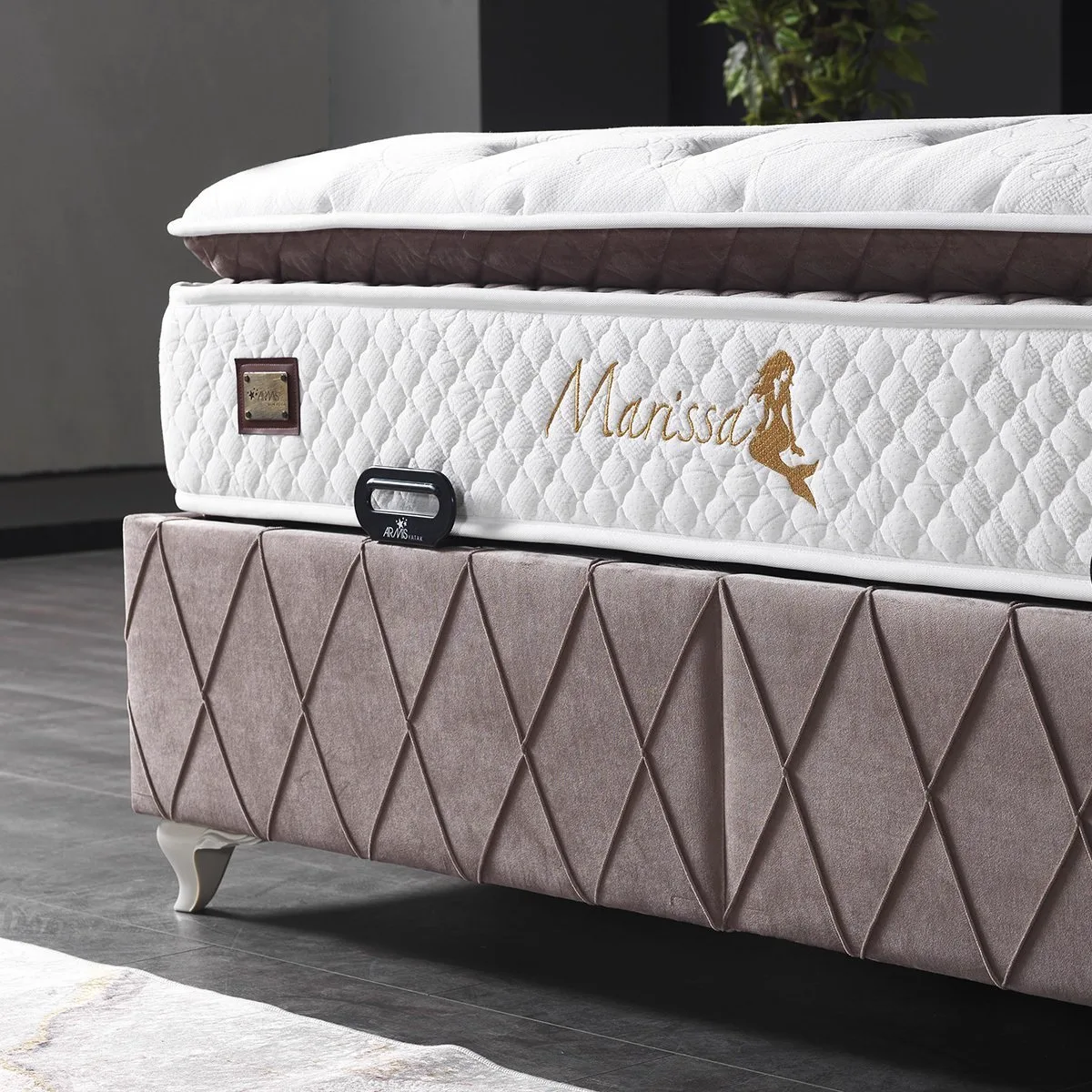 Marissa Mink 120x200 Mattress, Divan Base & Headboard Set