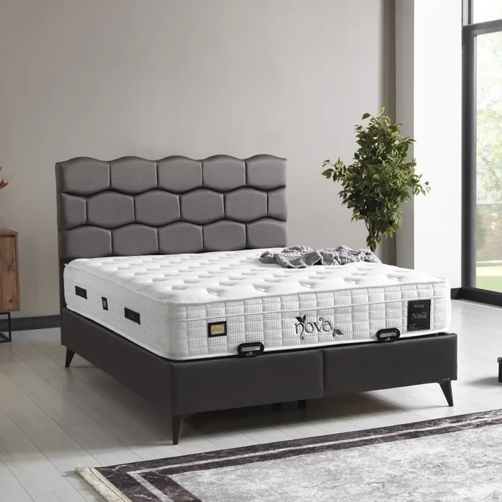 Stone 200x200 Mattress, Divan Base & Headboard Set