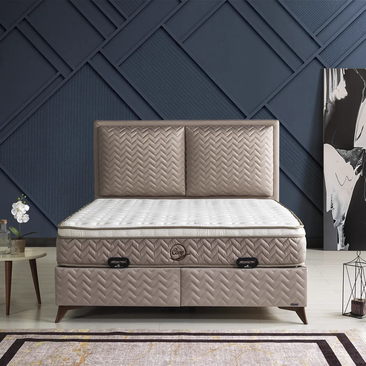 Cozy 200x200 Mattress, Divan Base & Headboard Set