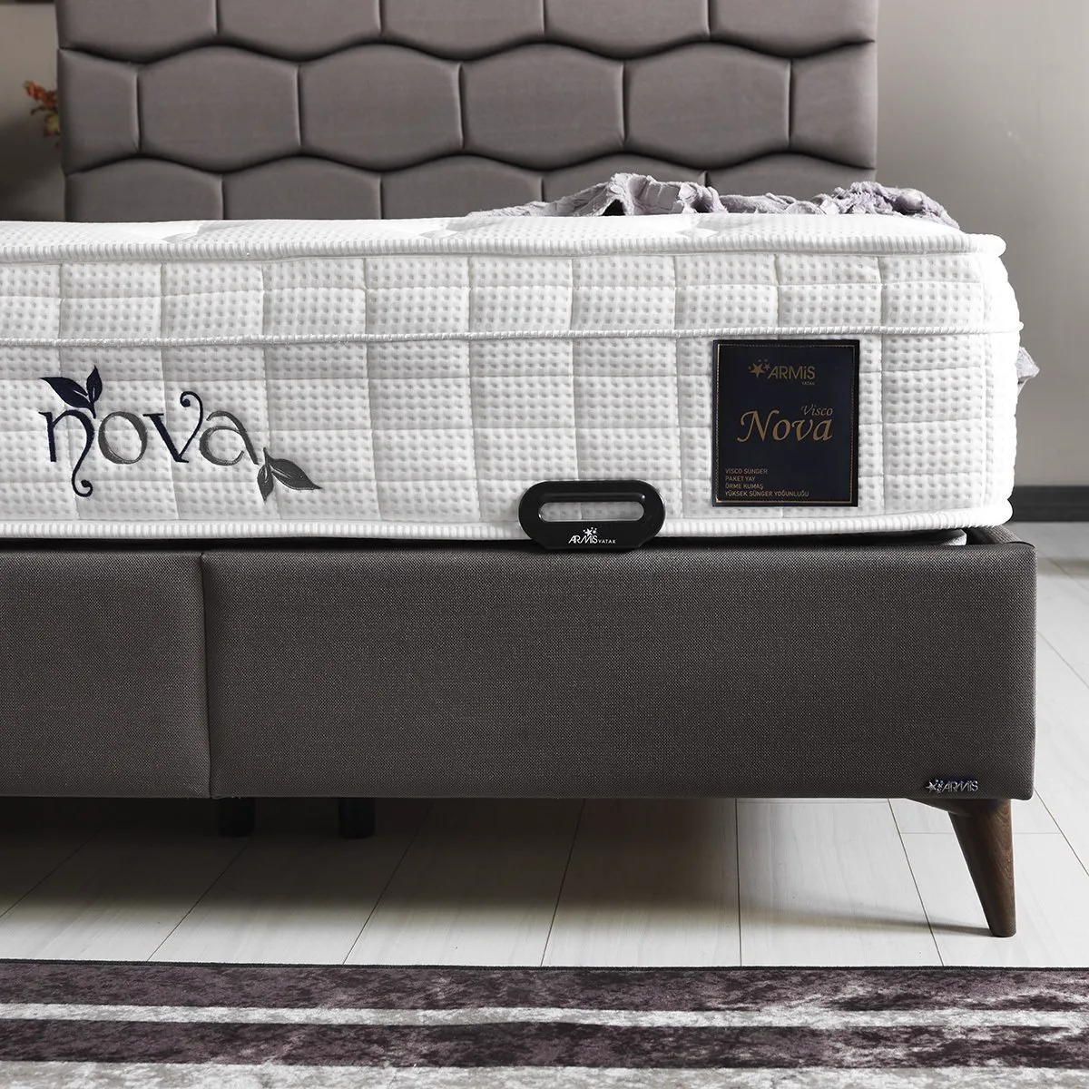 Stone 150x200 Mattress, Divan Base & Headboard Set