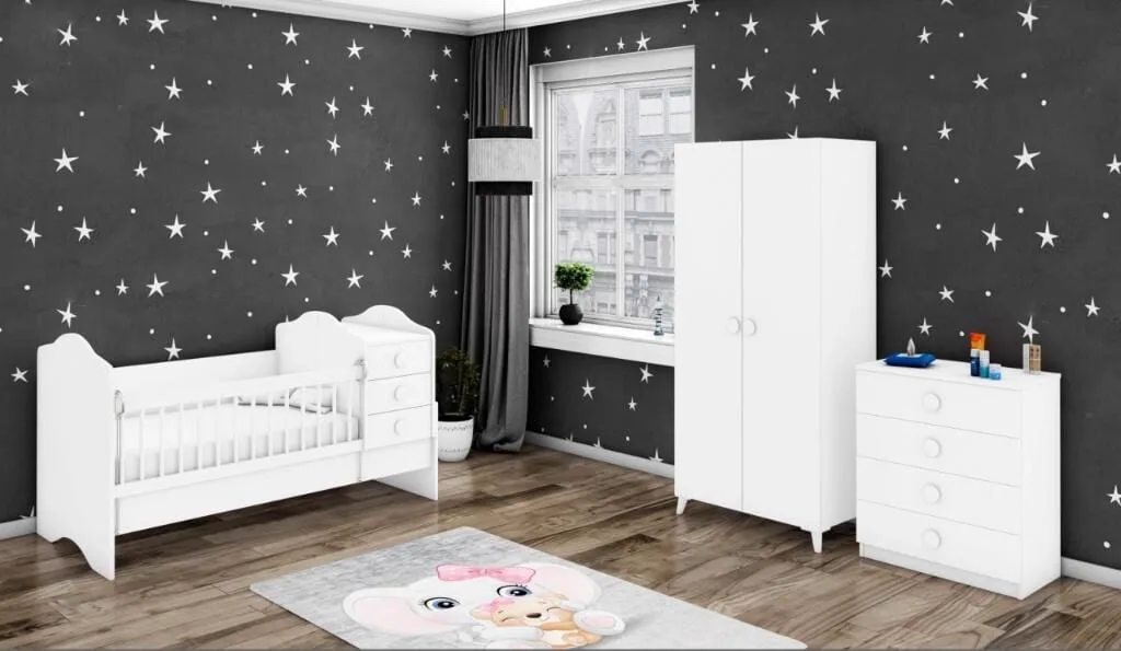 Ozgu Cot Bed Baby Room Set WD18123