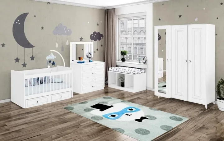 Set cameretta Helen con culla a dondolo WD27122