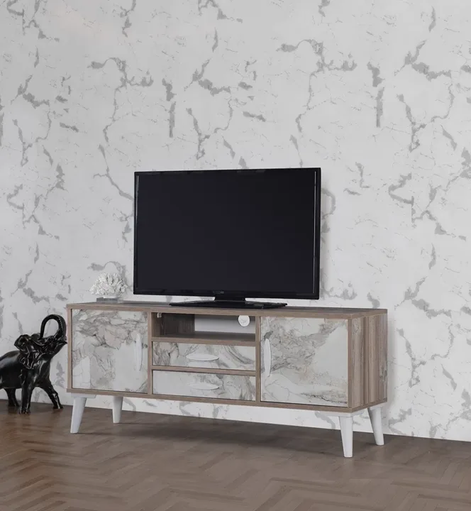 140 cm Polo Patik Plasma TV Stand E5043 - Cream Marble
