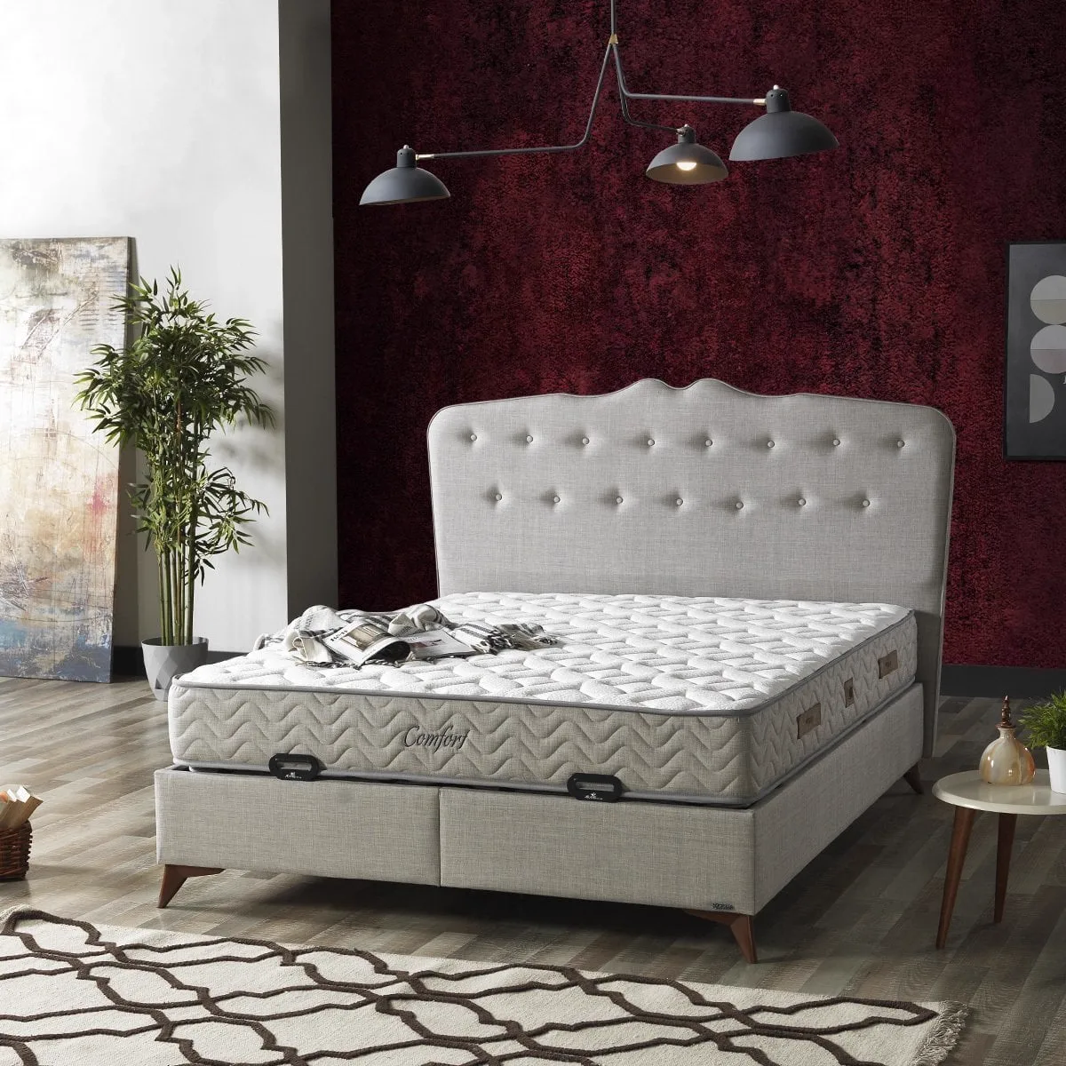 Comfort 150x200 Mattress, Divan Base & Headboard Set