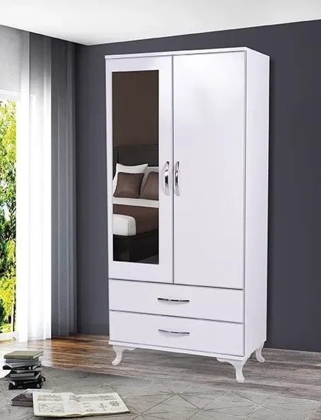 MD Alm. White 2-Door Wardrobe U300