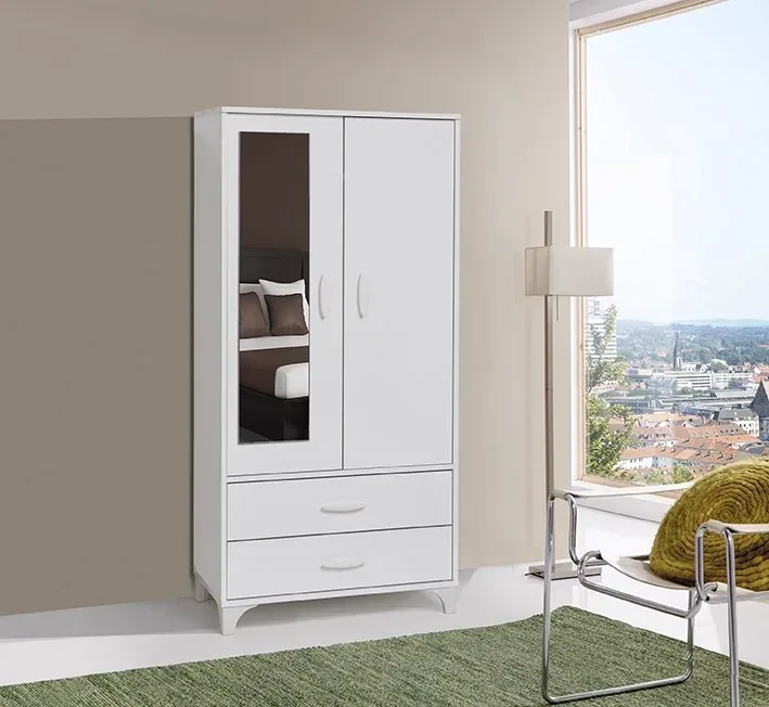MD White 2-Door Wardrobe U265