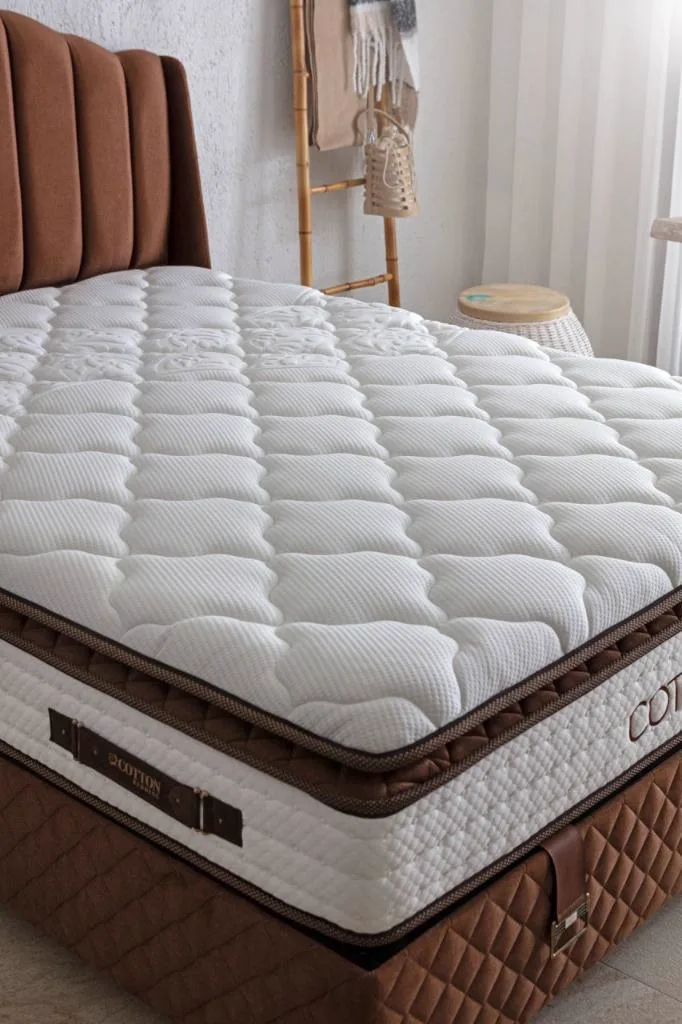 MD Cotton Plus 90x200 Mattress, Divan base, Headboard Set CB1108
