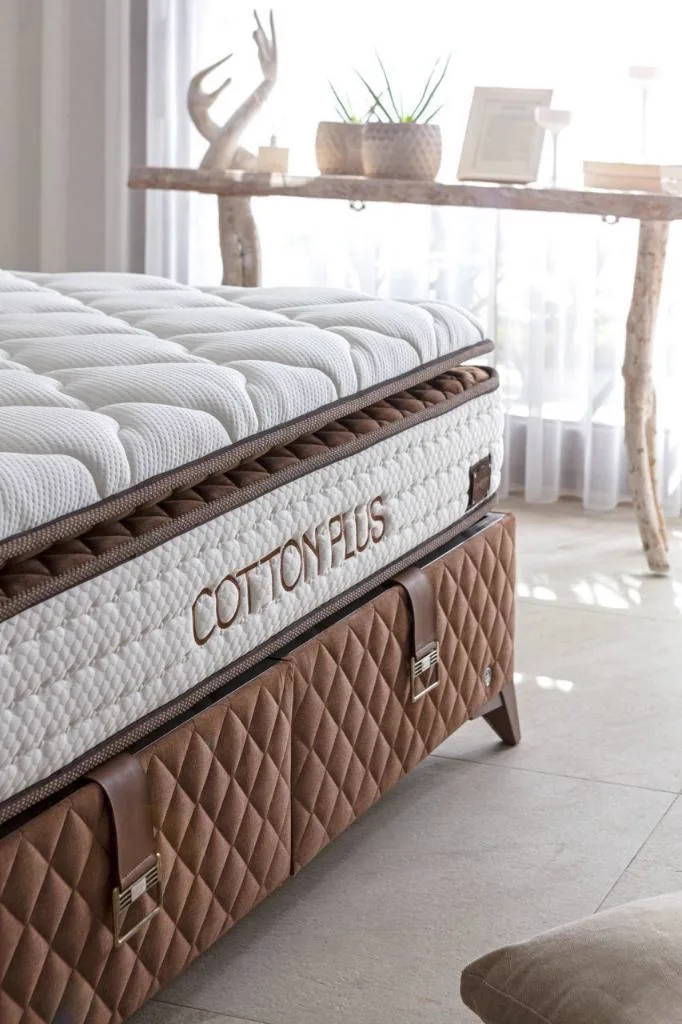 MD Cotton Plus 90x200 Mattress, Divan base, Headboard Set CB1108