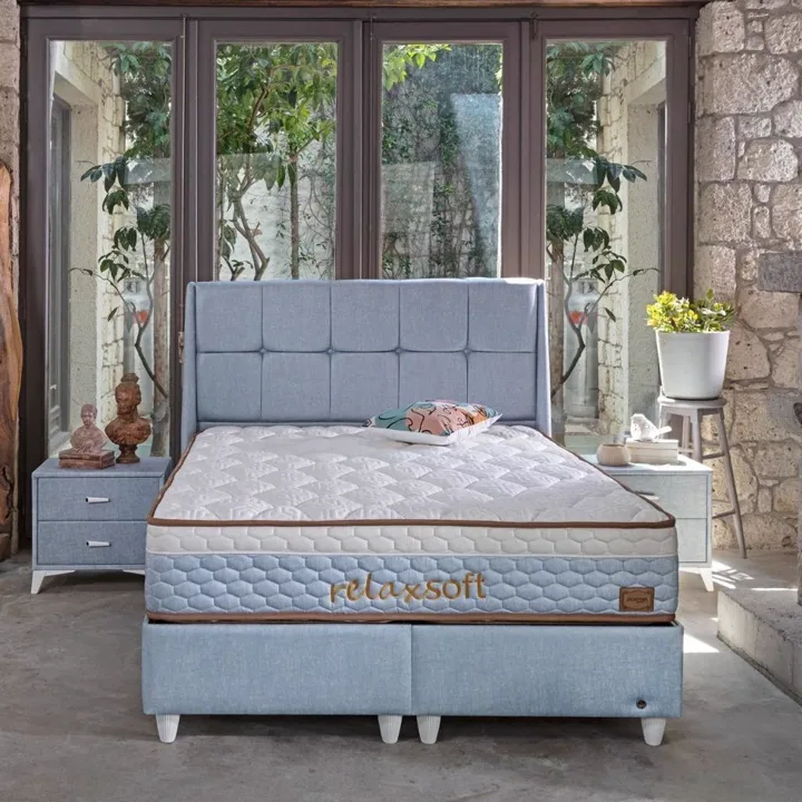 MD Relax Soft 160x200 Mattress, Divan Base, Headboard Set CB1107