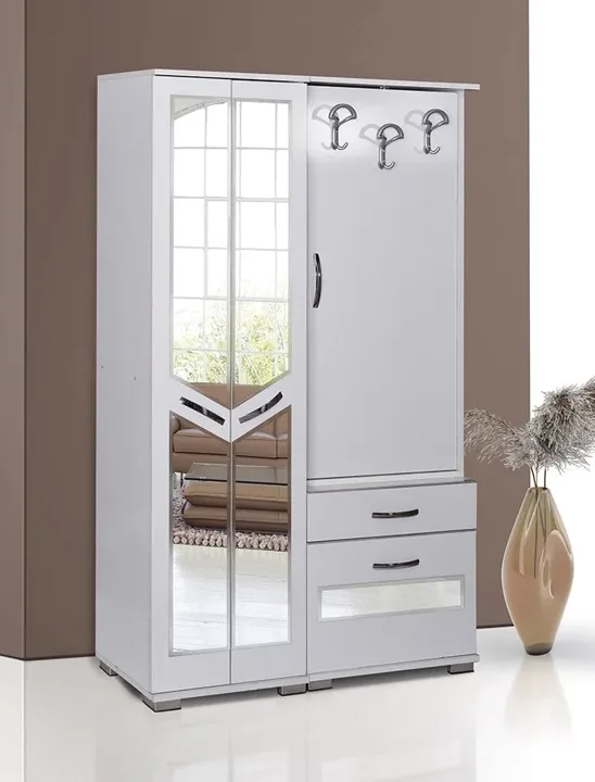 Swivel Door White Coat rack ECN9115