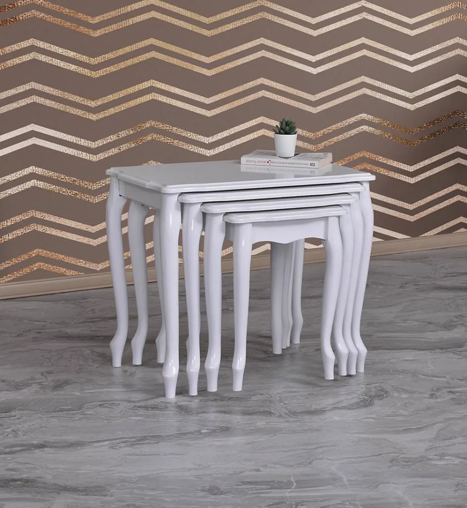 Sahra White Nesting Table E6031