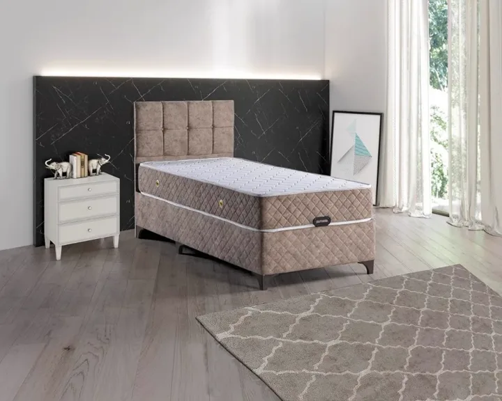 Kapris Coffee Mattress, Divan Base & Headboard Set 90x190 E1014