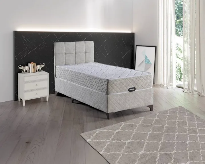 Kapris Cream Mattress, Divan Base & Headboard Set 90x190 E1011
