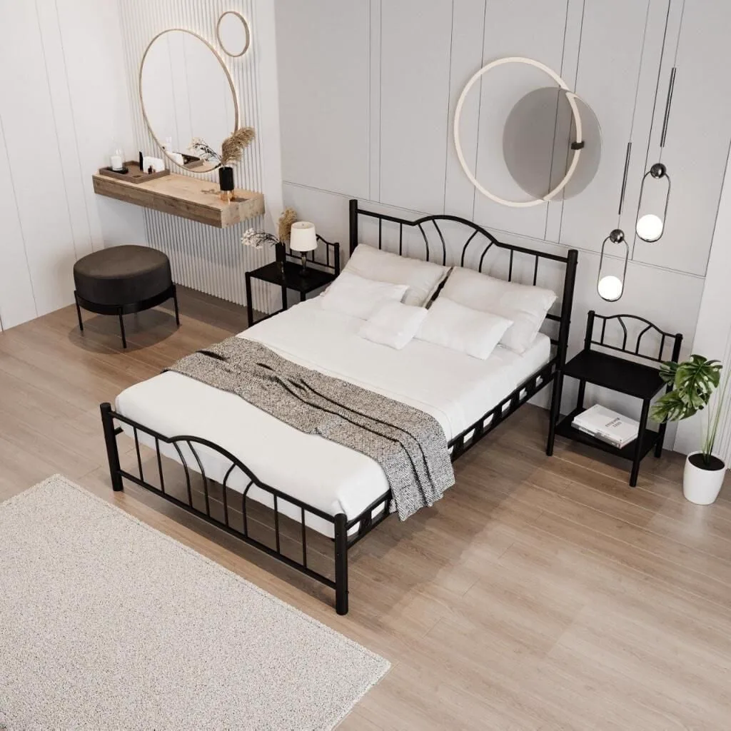 Bella Metal Bedstead 150x200 ARM144 Black
