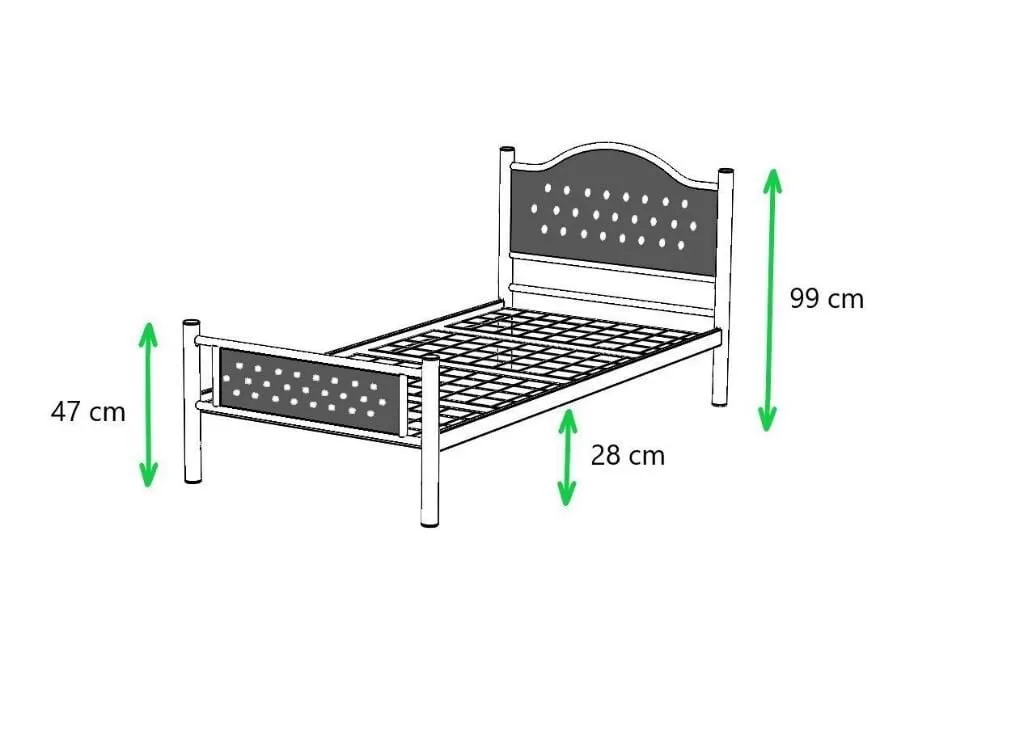 Struttura letto Milan in metallo 90x190 ARM125