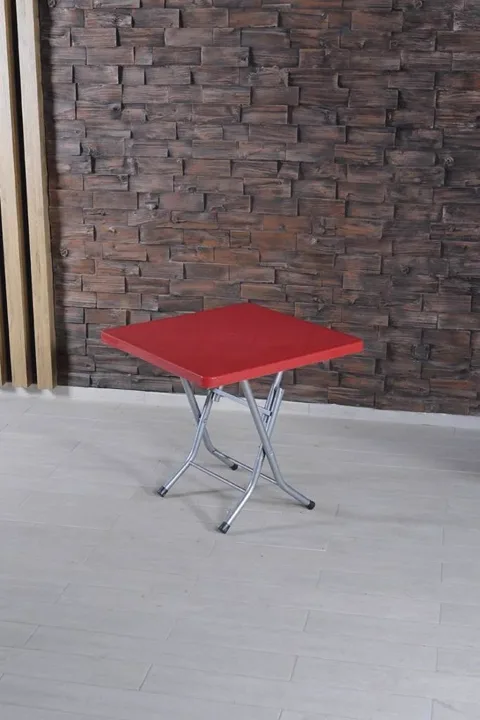 MD S351 Folding Plastic Table 80x80cm (Red)