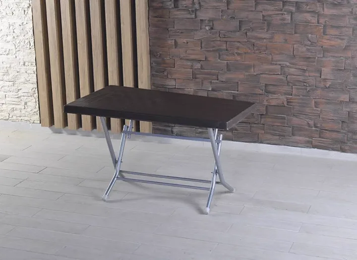 MD S348 Folding Plastic Table (Dark Coffee)