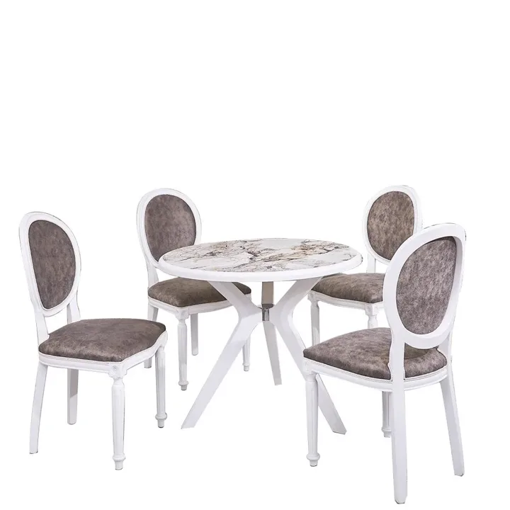 Oslo White Marble Table Set