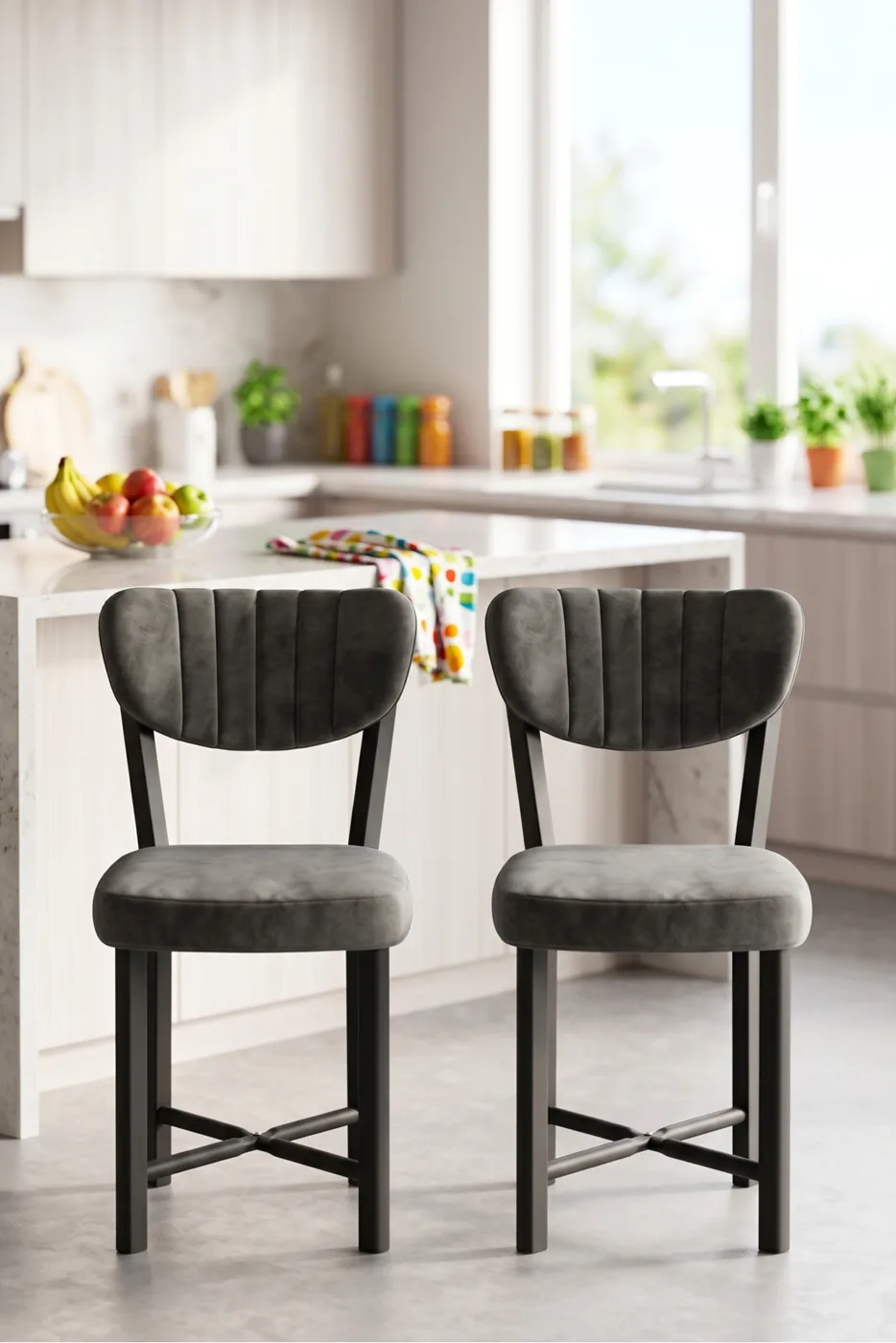 Elma Metal Kitchen Chair Multi-coloured 2-Piece Set