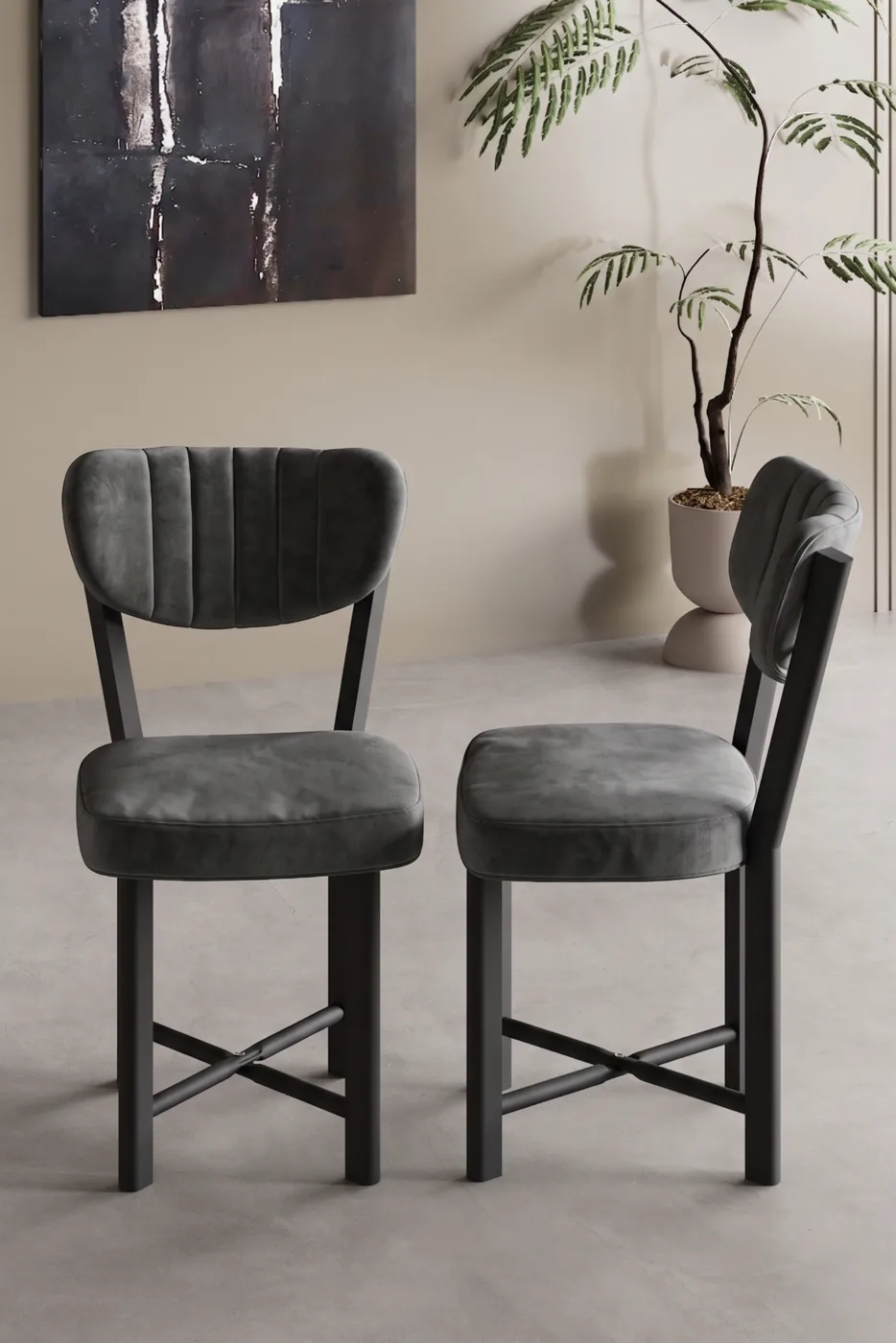 Elma Metal Kitchen Chair Multi-coloured 2-Piece Set