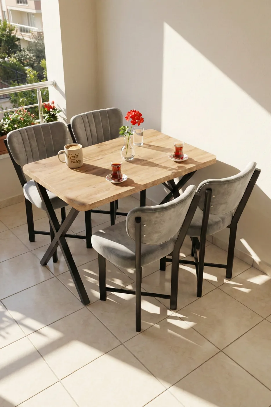 Elma Metal Kitchen Chair Multi-coloured 2-Piece Set