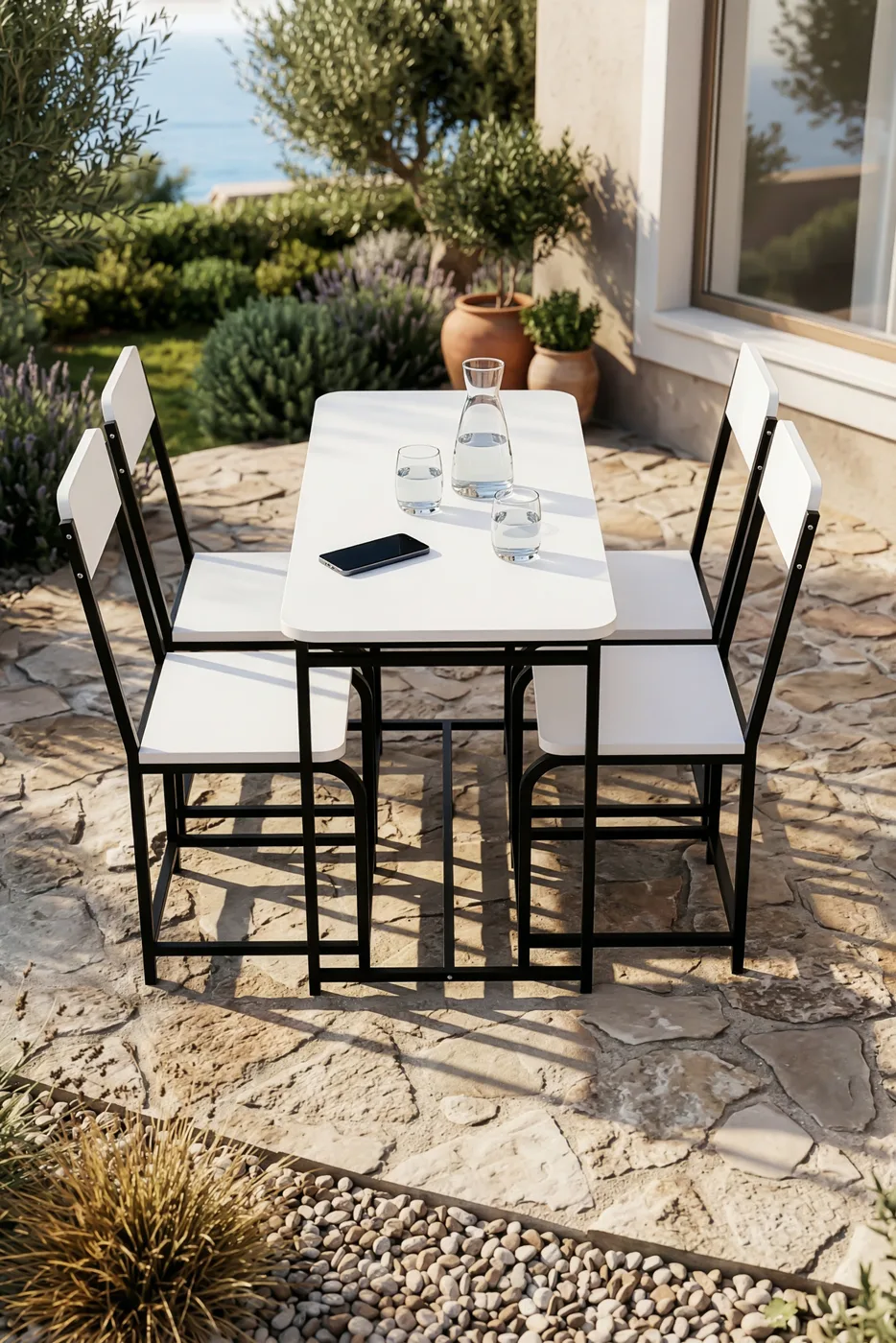 Minör Modern Suntalam Mutfak Masası Takımı Beyaz