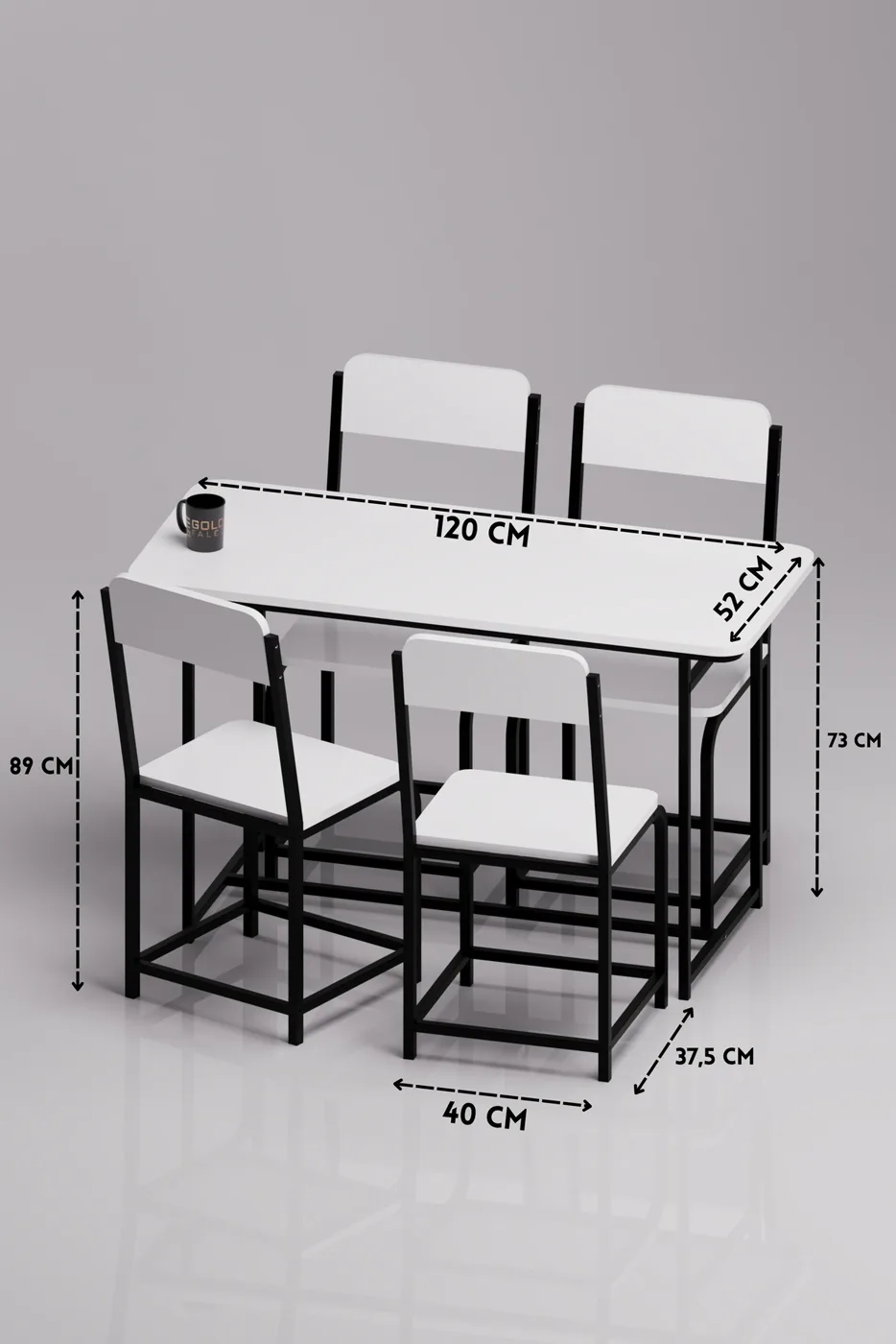 Minör Modern Suntalam Mutfak Masası Takımı Beyaz