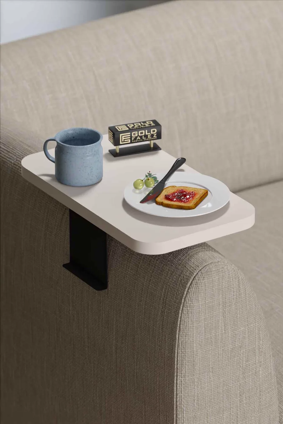 İkili Ayarlanabilir Beyaz Yan Sehpa Modern Stil