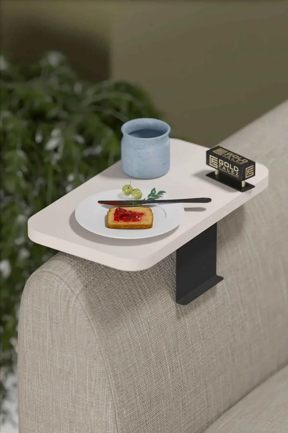 İkili Ayarlanabilir Beyaz Yan Sehpa Modern Stil