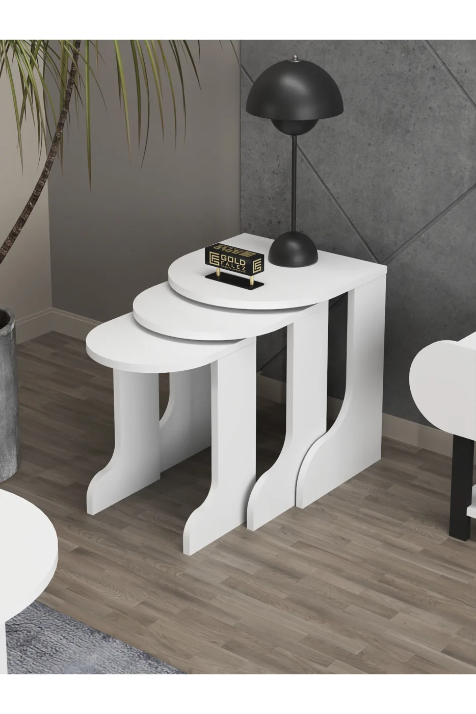 Setro Modern Melamine-faced Chipboard Coffee and Nesting Table Set, White