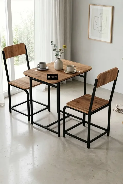 Minor Modern Melamine-faced Chipboard Kitchen Table Set, Brown