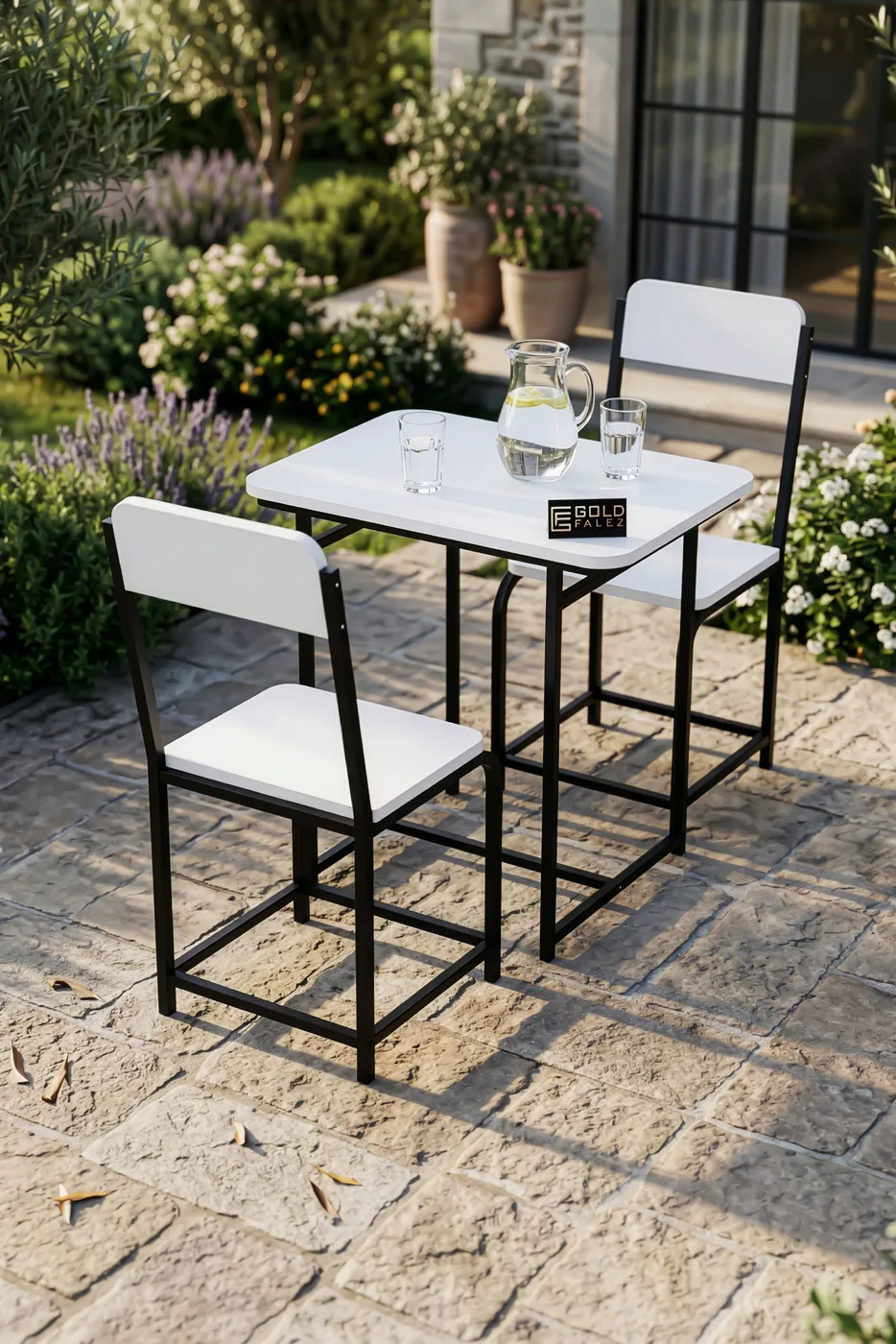 Minor Modern Melamine-faced chipboard Kitchen Table Set, White