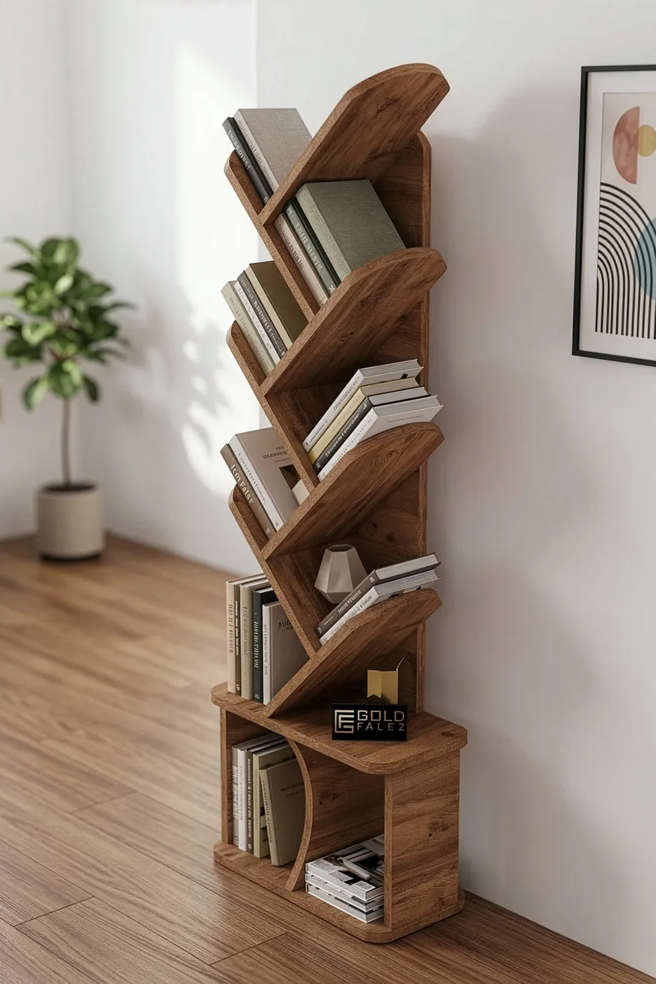 Yaprak Classic Melamine-faced chipboard Bookcase Brown