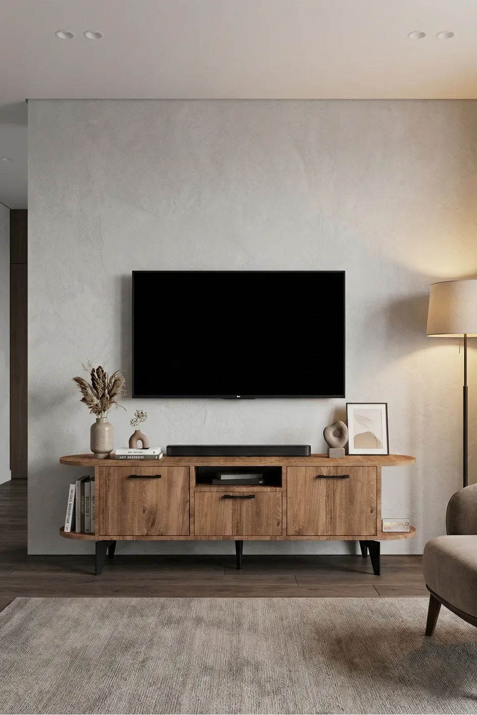 Mobile TV Mira in truciolare nobilitato nero