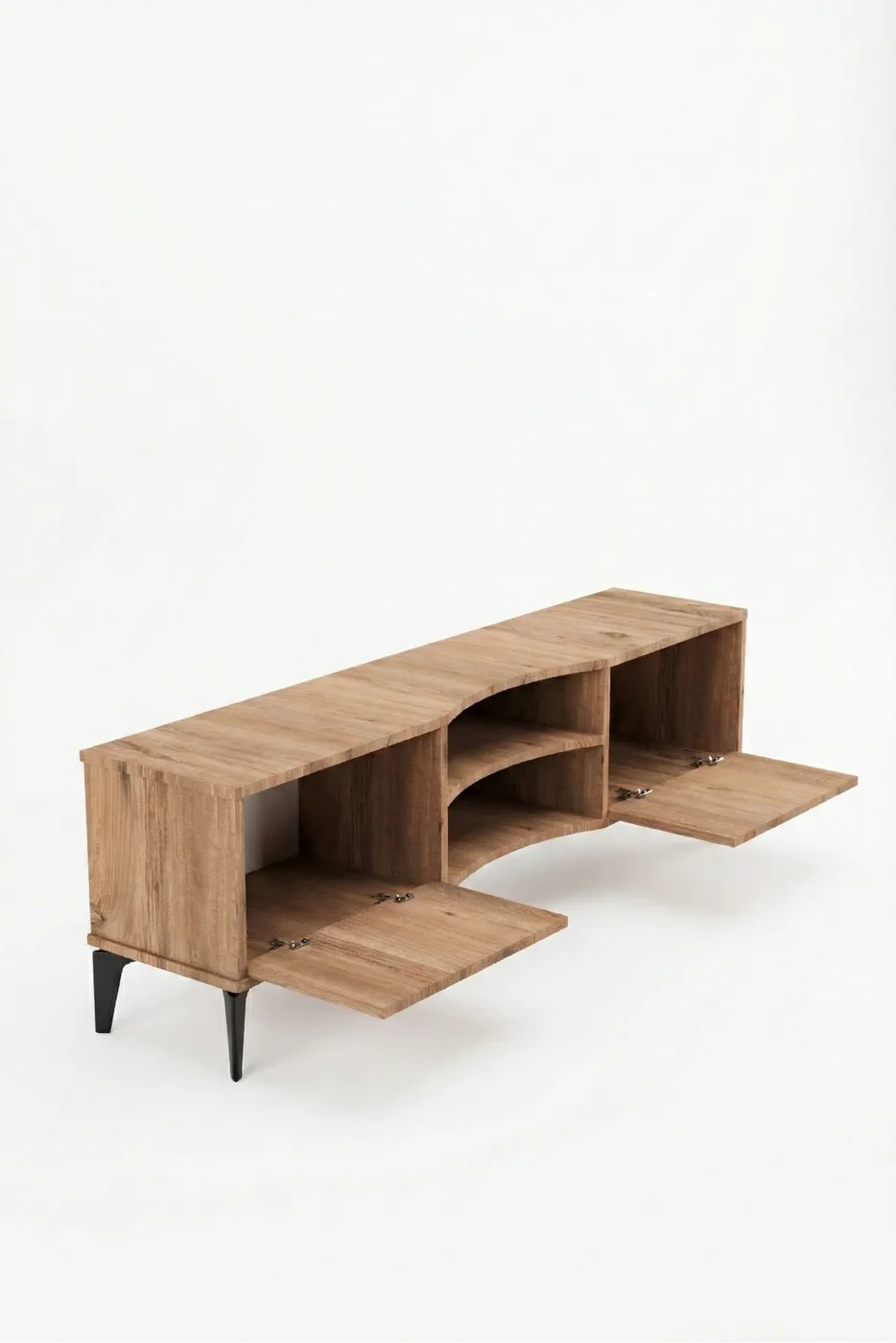 Vera TV Unit Melamine-faced chipboard Brown