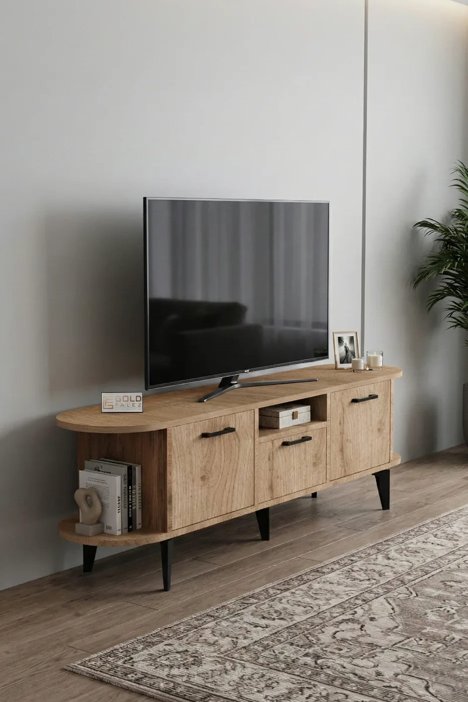 Mobile TV Mira in truciolare nobilitato beige