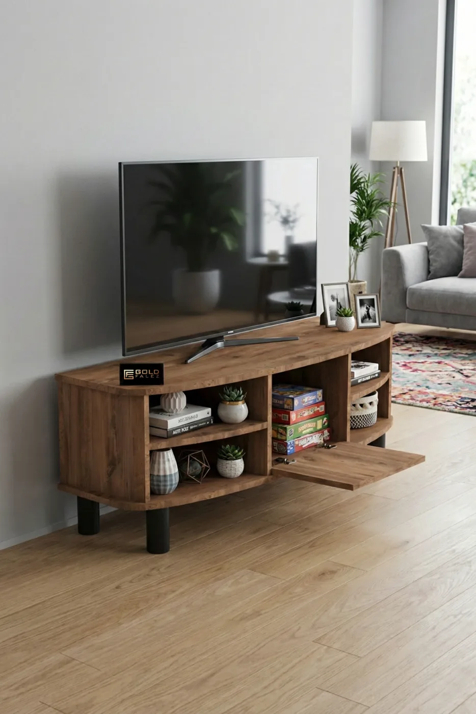 Mobile TV moderno Vienna in truciolare nobilitato multicolore