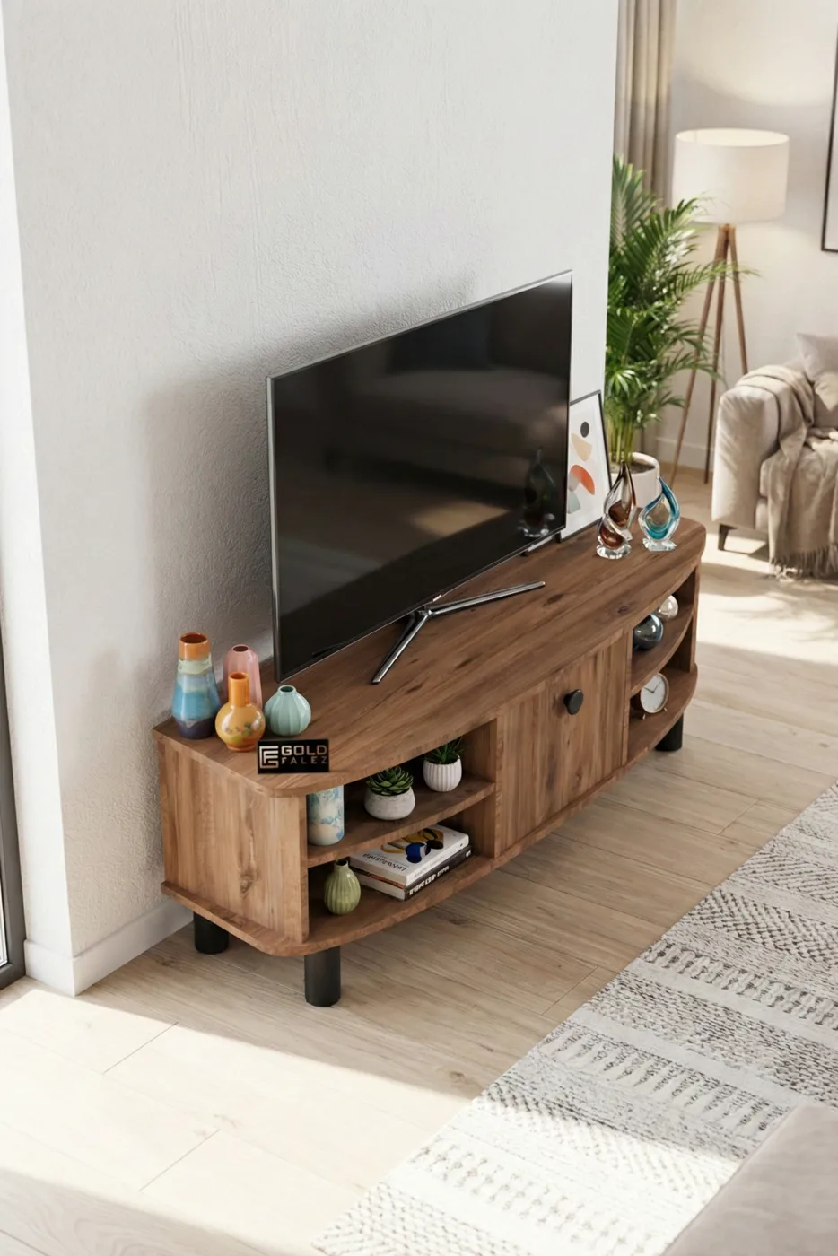 Mobile TV moderno Vienna in truciolare nobilitato multicolore