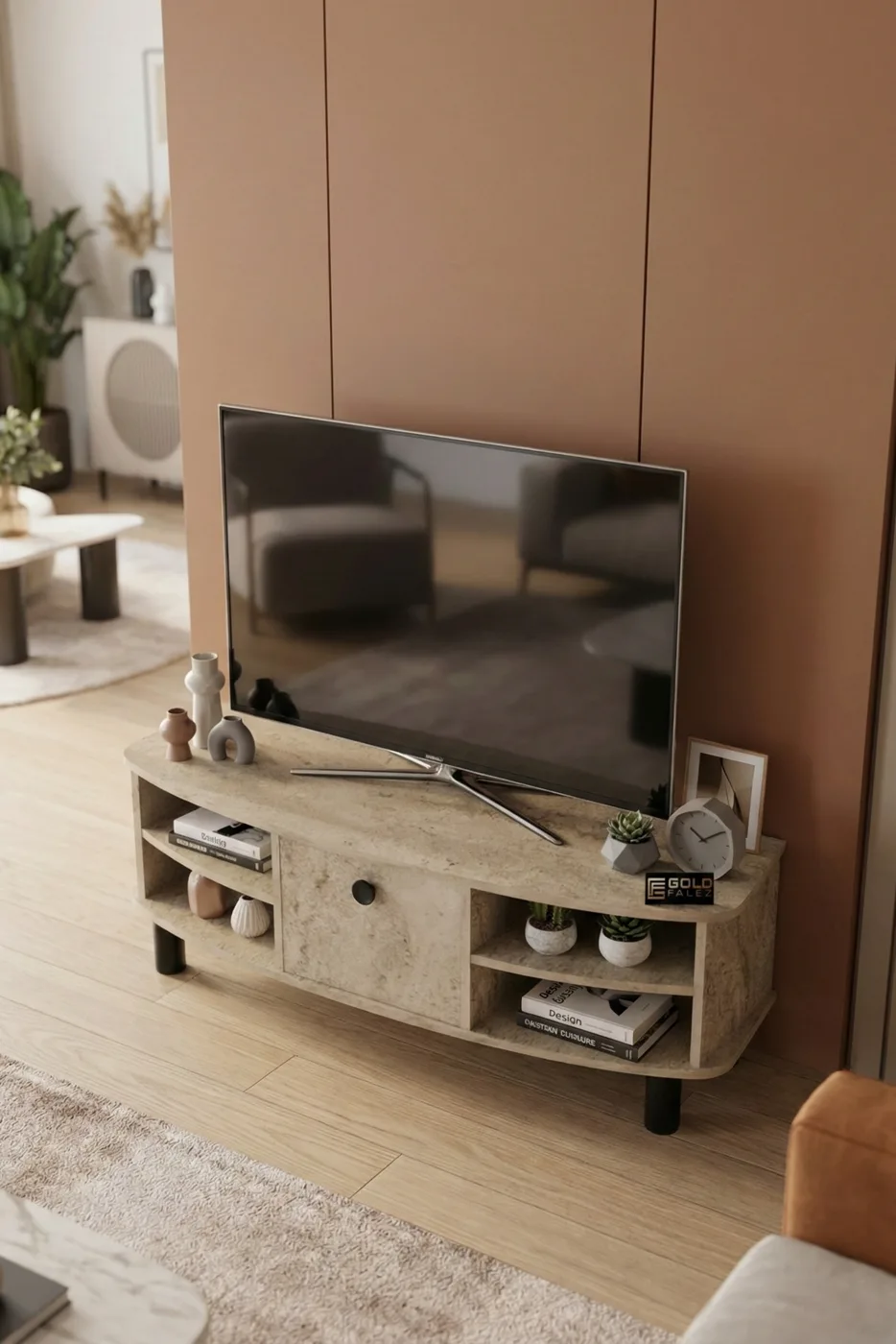 Mobile TV Vienna in truciolare nobilitato ecru